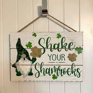 St. Patricks Day Shake Your Shamrocks Leprechaun Gnome Door Decor Wall Decor